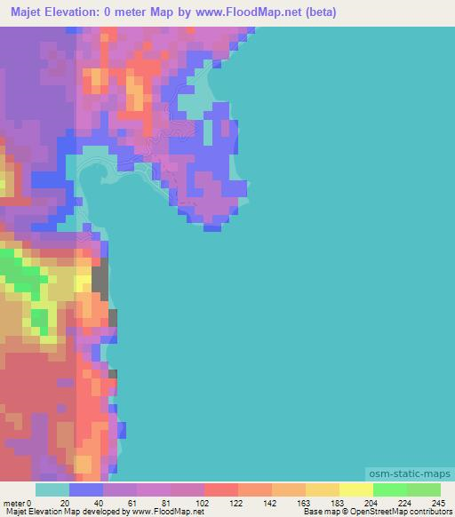 Majet,Indonesia Elevation Map