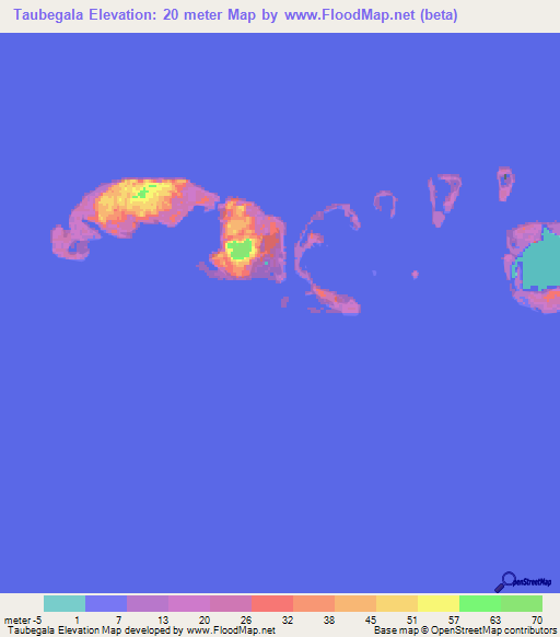 Taubegala,Indonesia Elevation Map