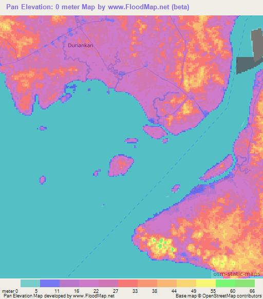 Pan,Indonesia Elevation Map