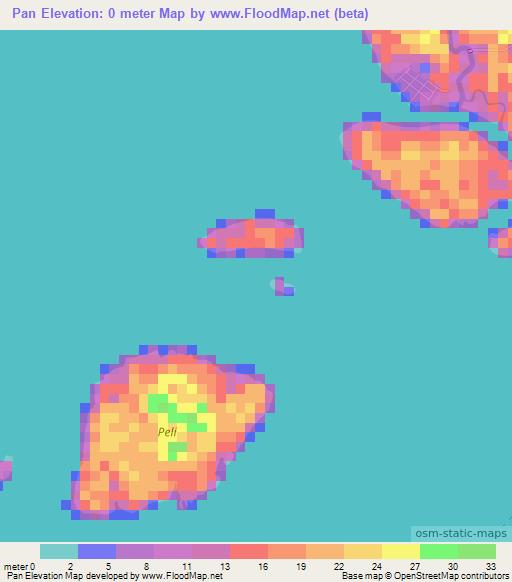 Pan,Indonesia Elevation Map