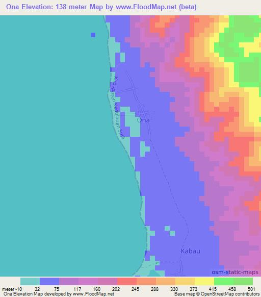 Ona,Indonesia Elevation Map