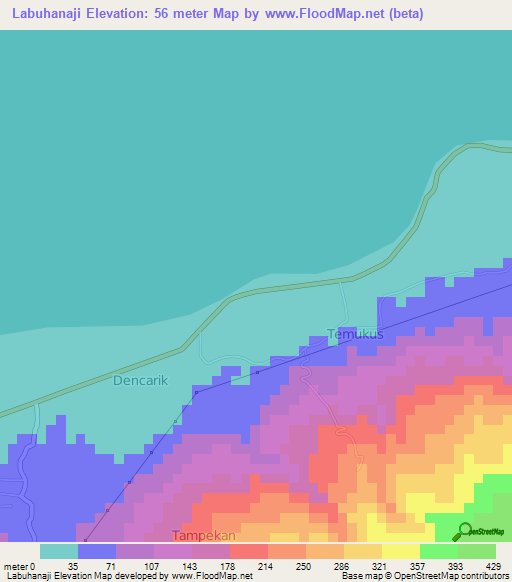 Labuhanaji,Indonesia Elevation Map