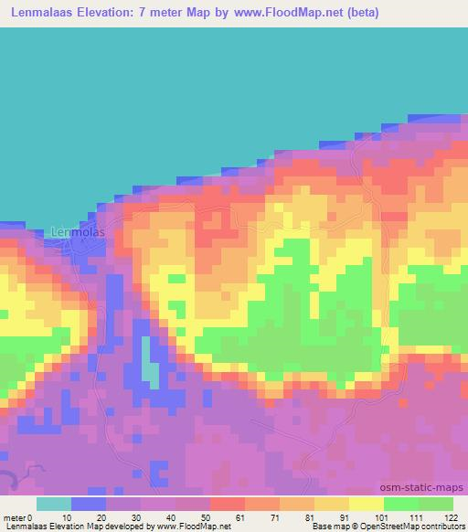 Lenmalaas,Indonesia Elevation Map