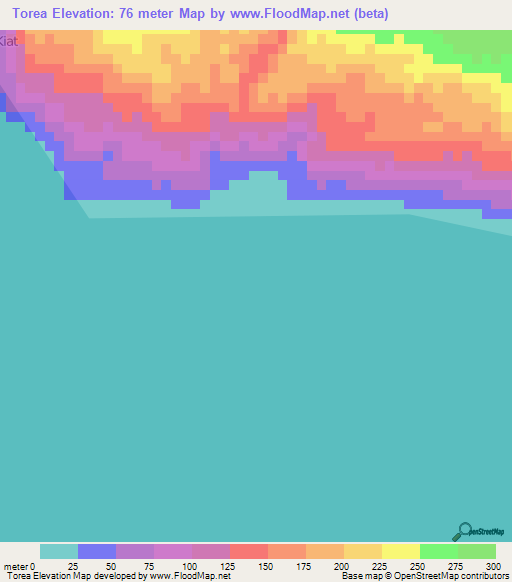 Torea,Indonesia Elevation Map