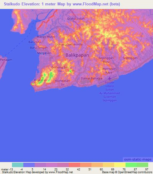 Stalkudo,Indonesia Elevation Map