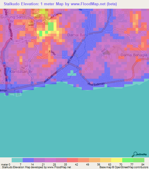 Stalkudo,Indonesia Elevation Map