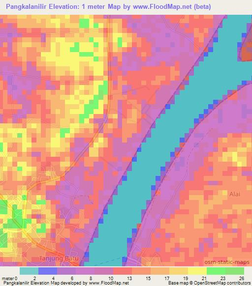 Pangkalanilir,Indonesia Elevation Map