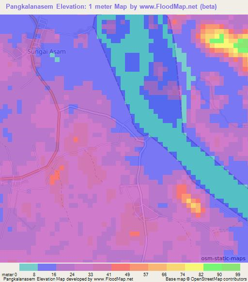 Pangkalanasem,Indonesia Elevation Map