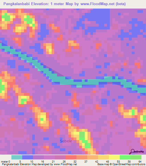 Pangkalanbabi,Indonesia Elevation Map