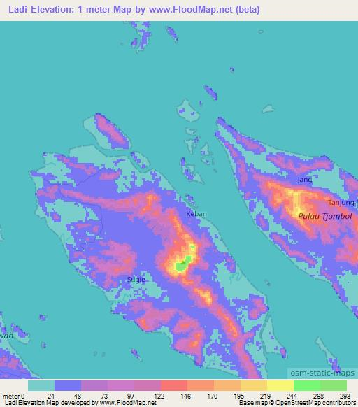 Ladi,Indonesia Elevation Map