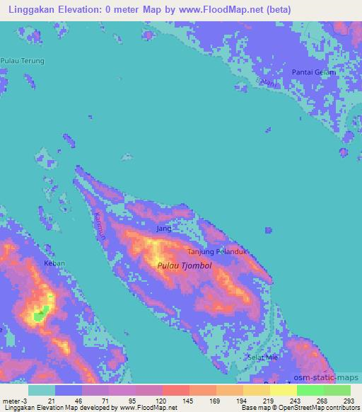 Linggakan,Indonesia Elevation Map