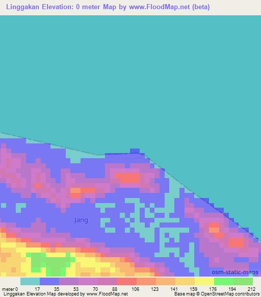 Linggakan,Indonesia Elevation Map