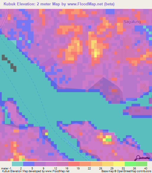 Kubuk,Indonesia Elevation Map