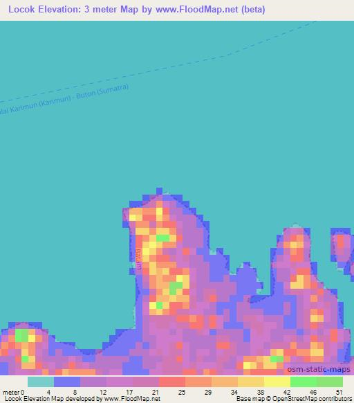 Locok,Indonesia Elevation Map