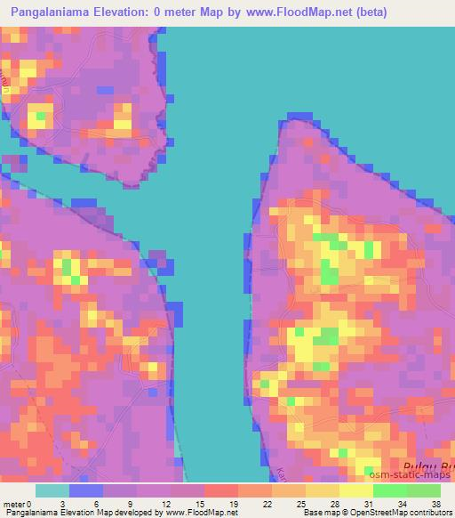 Pangalaniama,Indonesia Elevation Map