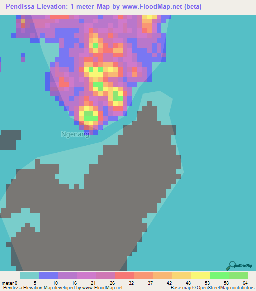 Pendissa,Indonesia Elevation Map