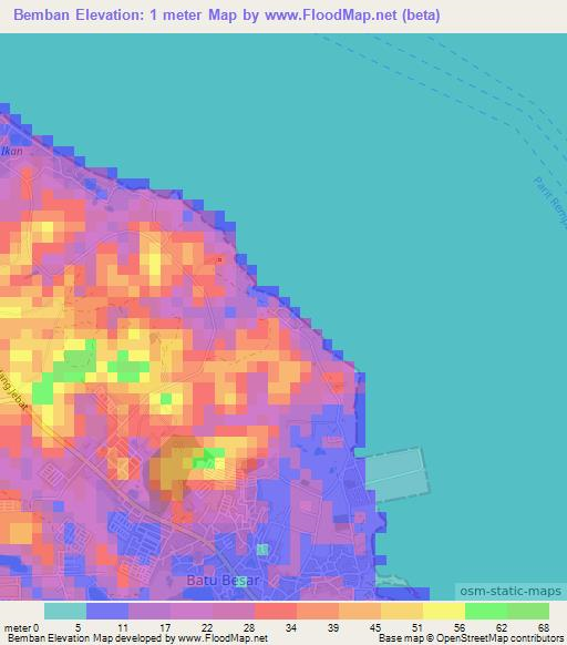 Bemban,Indonesia Elevation Map