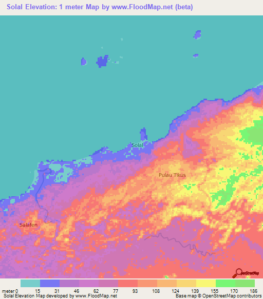 Solal,Indonesia Elevation Map