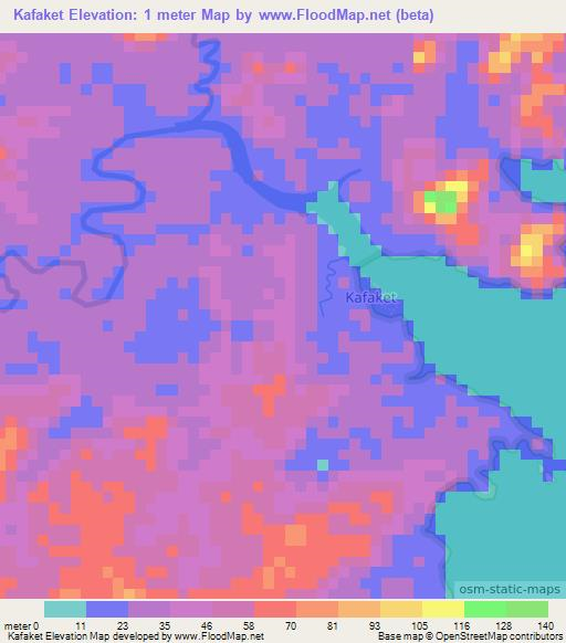 Kafaket,Indonesia Elevation Map