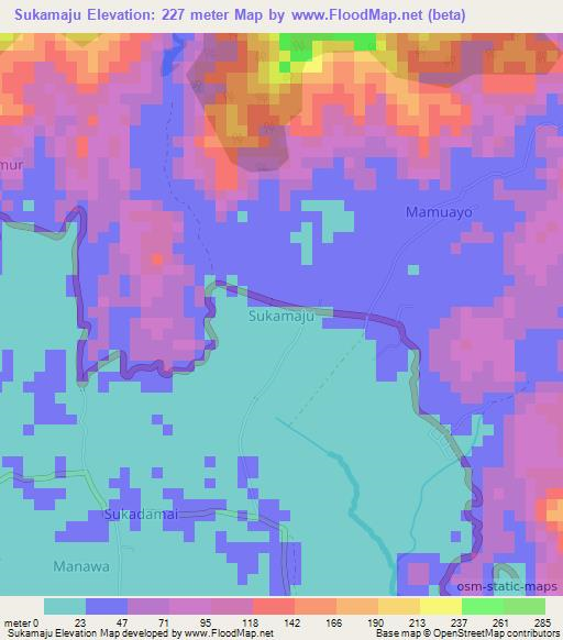 Sukamaju,Indonesia Elevation Map