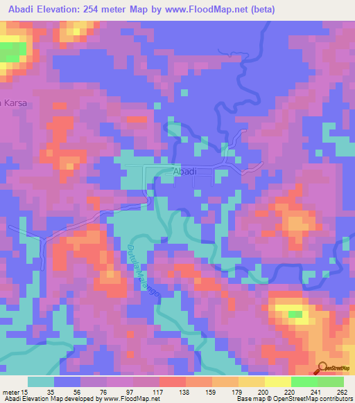 Abadi,Indonesia Elevation Map