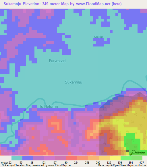 Sukamaju,Indonesia Elevation Map