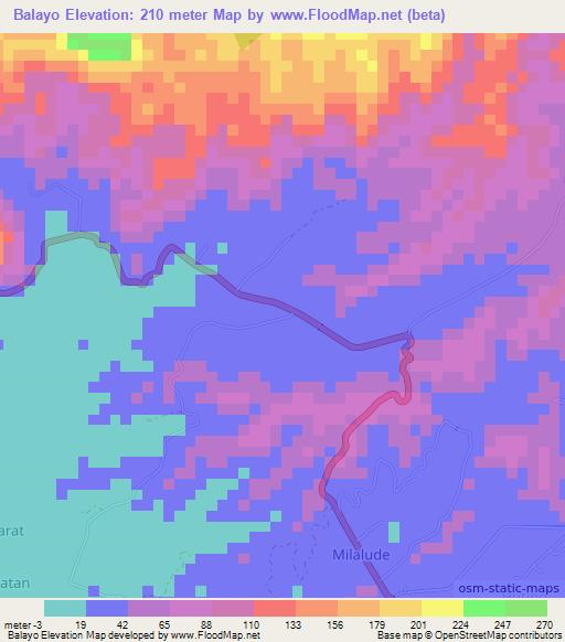 Balayo,Indonesia Elevation Map