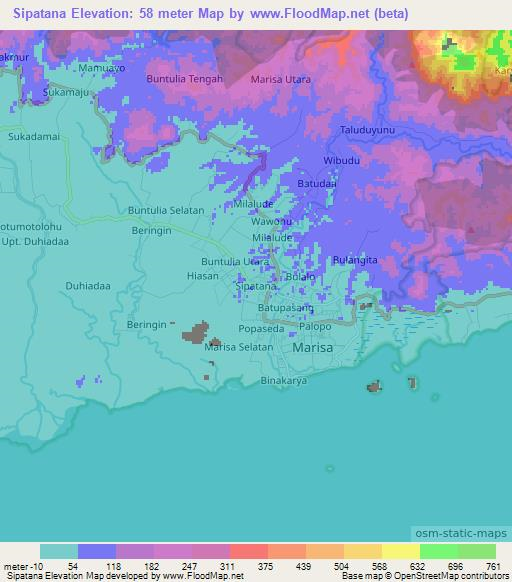 Sipatana,Indonesia Elevation Map