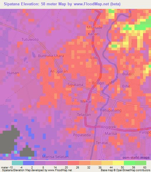 Sipatana,Indonesia Elevation Map