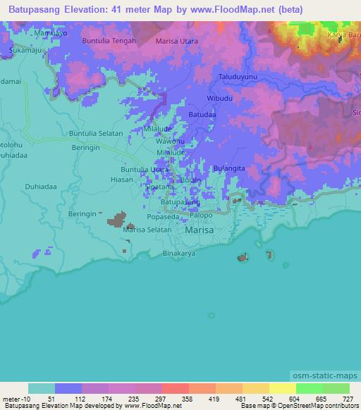 Batupasang,Indonesia Elevation Map