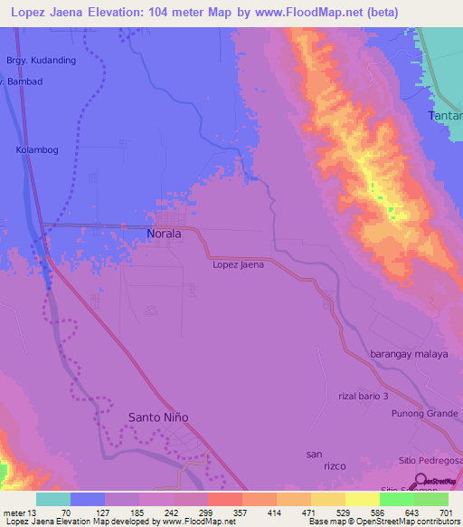 Lopez Jaena,Philippines Elevation Map