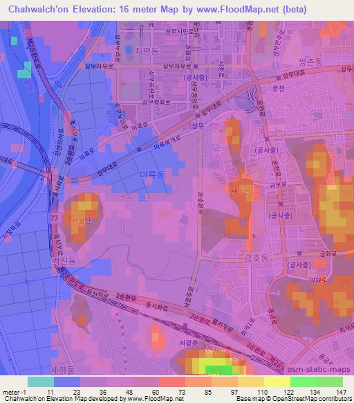 Chahwalch'on,South Korea Elevation Map