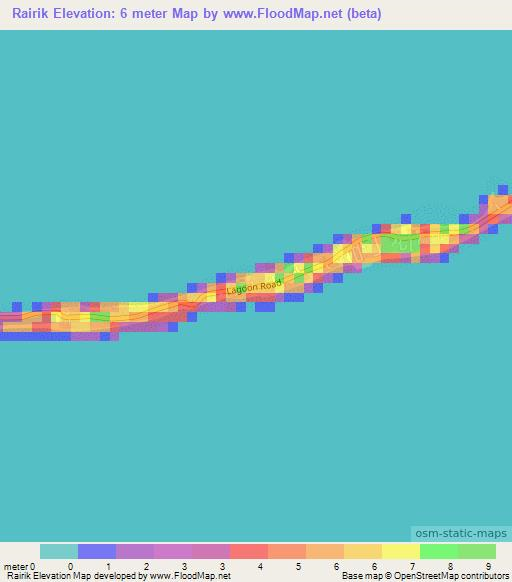 Rairik,Marshall Islands Elevation Map