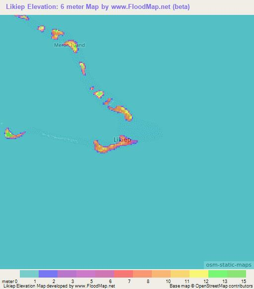 Likiep,Marshall Islands Elevation Map