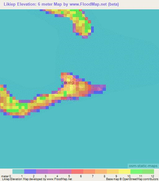 Likiep,Marshall Islands Elevation Map