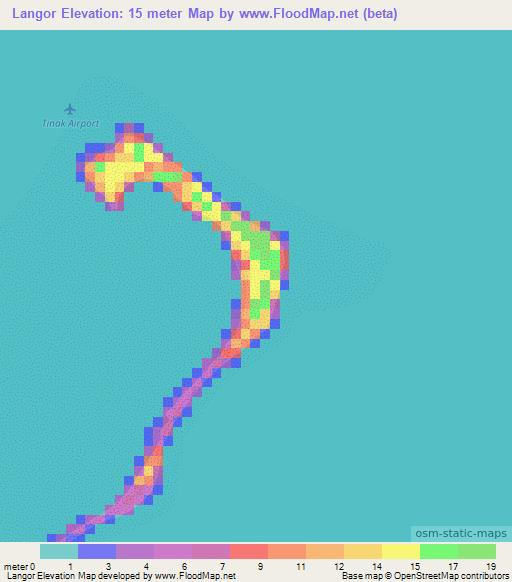 Langor,Marshall Islands Elevation Map