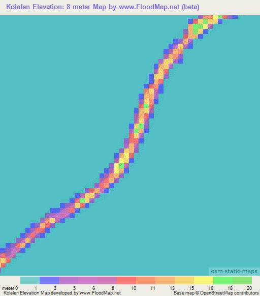 Kolalen,Marshall Islands Elevation Map