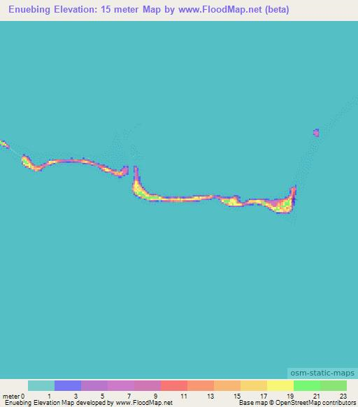 Enuebing,Marshall Islands Elevation Map