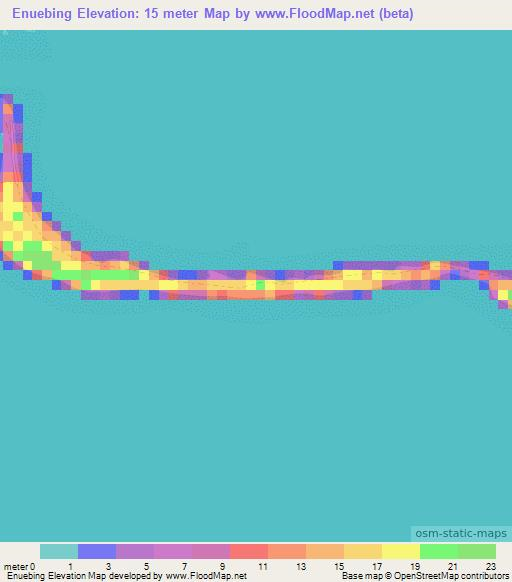 Enuebing,Marshall Islands Elevation Map