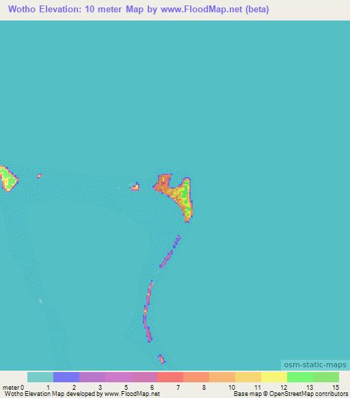 Wotho,Marshall Islands Elevation Map