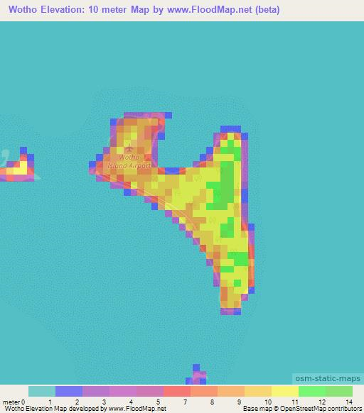 Wotho,Marshall Islands Elevation Map