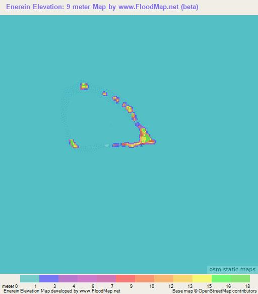 Enerein,Marshall Islands Elevation Map