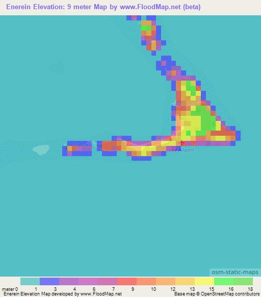 Enerein,Marshall Islands Elevation Map