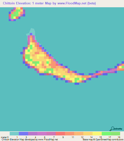 Chittoin,Marshall Islands Elevation Map