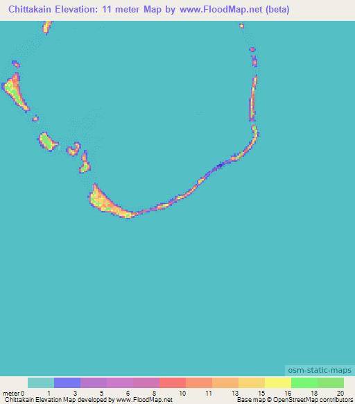 Chittakain,Marshall Islands Elevation Map