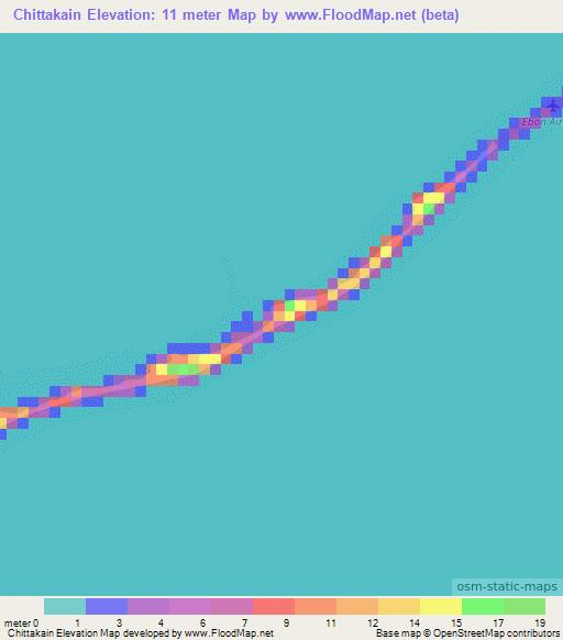 Chittakain,Marshall Islands Elevation Map