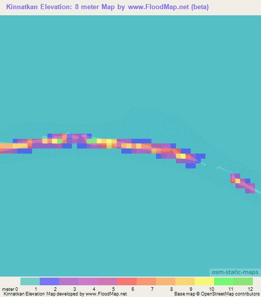 Kinnatkan,Marshall Islands Elevation Map