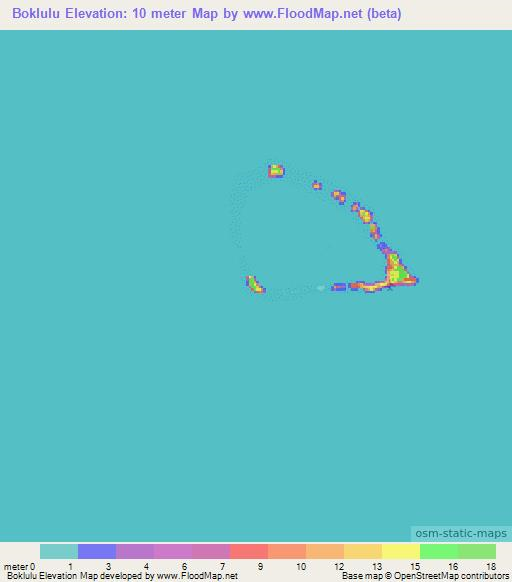 Boklulu,Marshall Islands Elevation Map