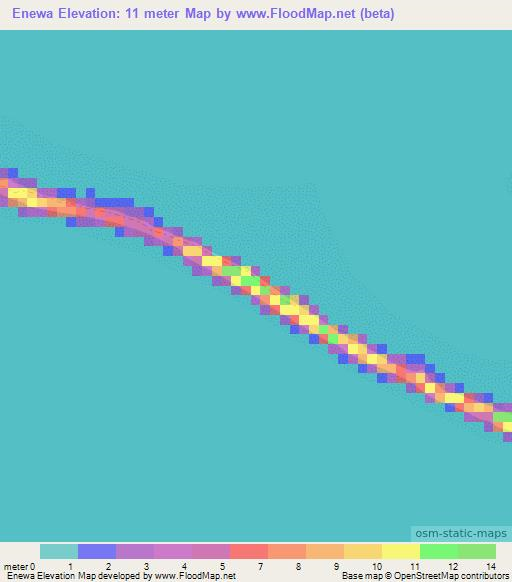 Enewa,Marshall Islands Elevation Map