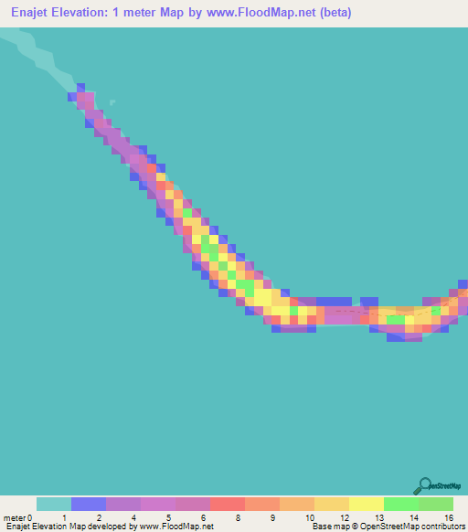 Enajet,Marshall Islands Elevation Map